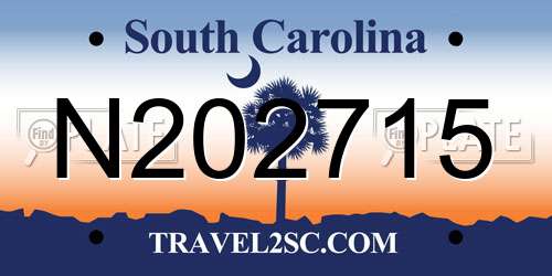 N202715 South Carolina License Plate