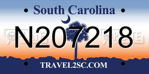 N207218 South Carolina License Plate