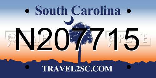 N207715 South Carolina License Plate