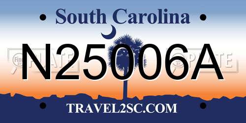 N25006A South Carolina License Plate
