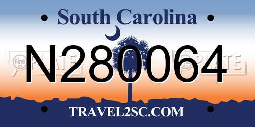 N280064 South Carolina License Plate