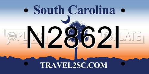N2862I South Carolina License Plate