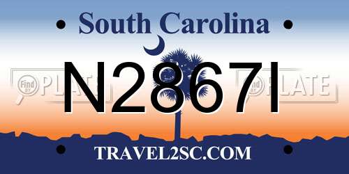 N2867I South Carolina License Plate