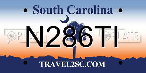 N286TI South Carolina License Plate