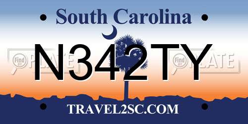 N342TY South Carolina License Plate