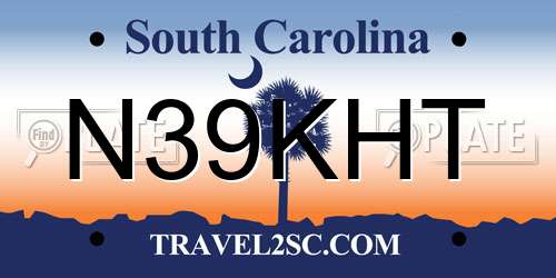 N39KHT South Carolina License Plate