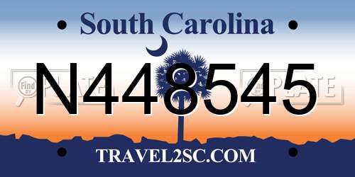 N448545 South Carolina License Plate