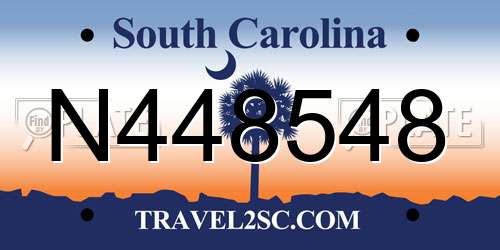 N448548 South Carolina License Plate
