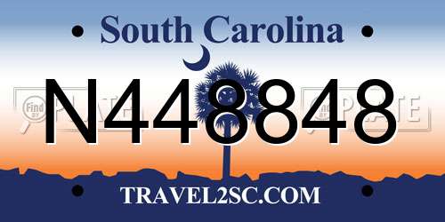 N448848 South Carolina License Plate