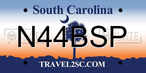 N44BSP South Carolina License Plate
