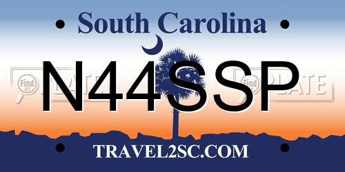 N44SSP South Carolina License Plate