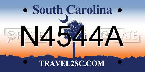 N4544A South Carolina License Plate