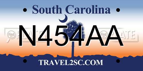 N454AA South Carolina License Plate