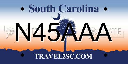 N45AAA South Carolina License Plate