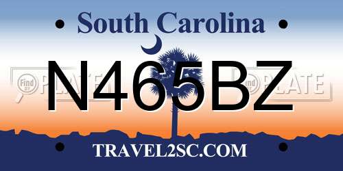 N465BZ South Carolina License Plate