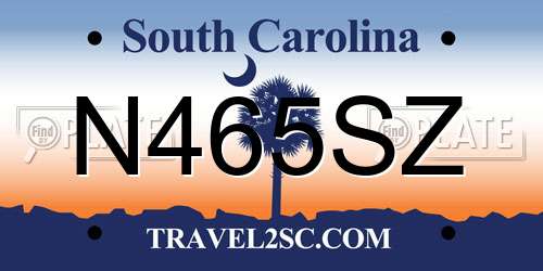 N465SZ South Carolina License Plate