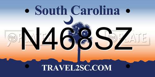 N468SZ South Carolina License Plate
