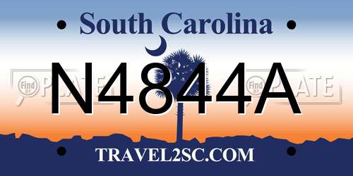 N4844A South Carolina License Plate