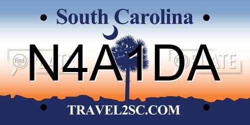 N4A1DA South Carolina License Plate