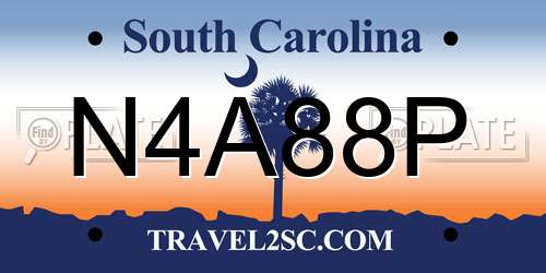 N4A88P South Carolina License Plate
