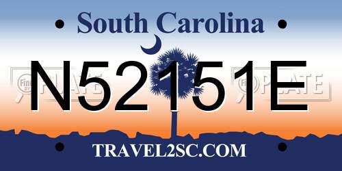 N52151E South Carolina License Plate