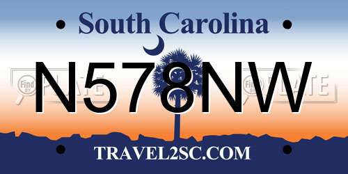 N578NW South Carolina License Plate