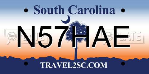 N57HAE South Carolina License Plate
