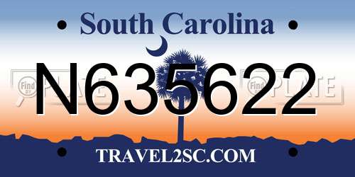 N635622 South Carolina License Plate