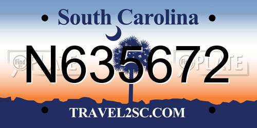 N635672 South Carolina License Plate
