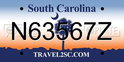 N63567Z South Carolina License Plate