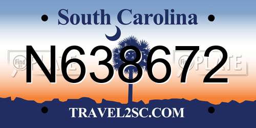 N638672 South Carolina License Plate