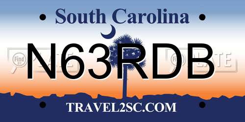 N63RDB South Carolina License Plate