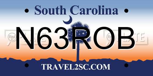 N63ROB South Carolina License Plate
