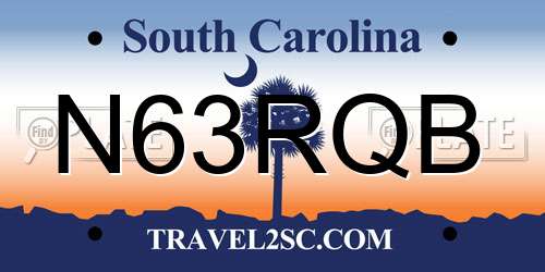 N63RQB South Carolina License Plate