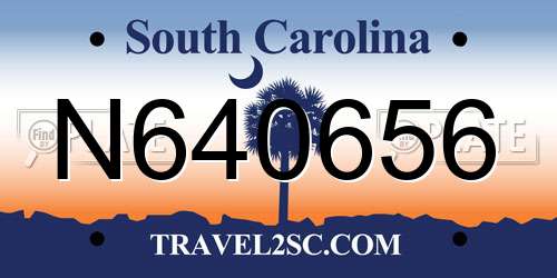 N640656 South Carolina License Plate