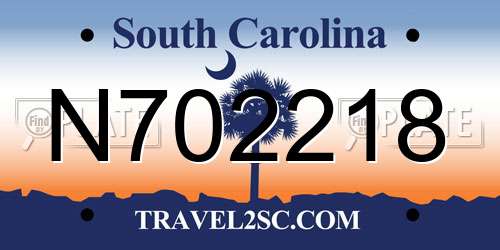 N702218 South Carolina License Plate