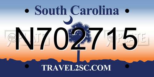 N702715 South Carolina License Plate