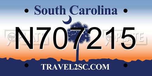 N707215 South Carolina License Plate