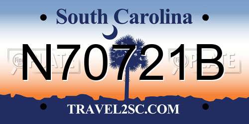 N70721B South Carolina License Plate