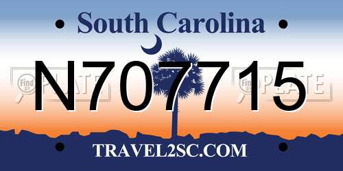 N707715 South Carolina License Plate