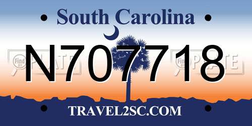 N707718 South Carolina License Plate