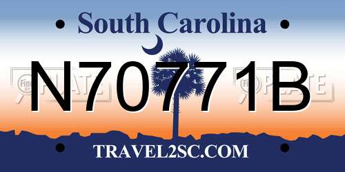 N70771B South Carolina License Plate