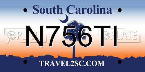 N756TI South Carolina License Plate