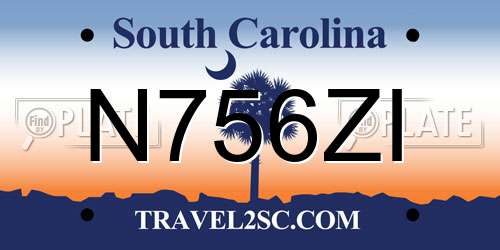 N756ZI South Carolina License Plate