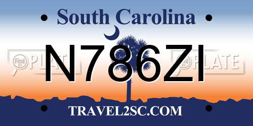 N786ZI South Carolina License Plate