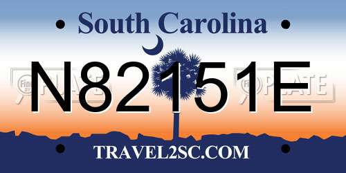 N82151E South Carolina License Plate