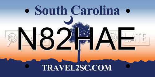 N82HAE South Carolina License Plate