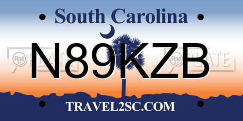 N89KZB South Carolina License Plate