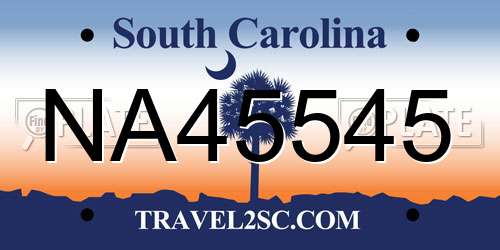 NA45545 South Carolina License Plate