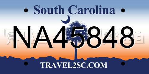 NA45848 South Carolina License Plate